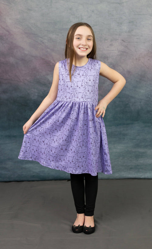 Purrrfect Purple Milk Silk Tank Dress - Great Lakes Kids Apparel LLC