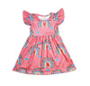 Boho Rainbow Long Flutter Milk Silk Dress - Great Lakes Kids Apparel LLC