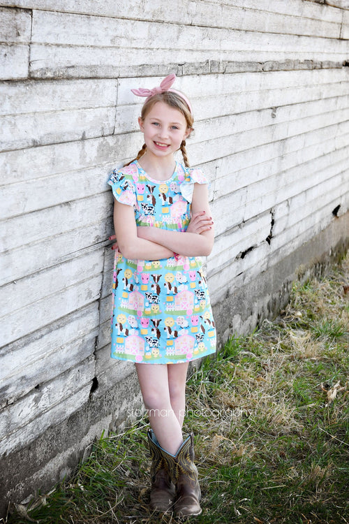 Farm Flutter Milk Silk Dress - Great Lakes Kids Apparel LLC