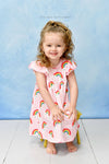 Pink Rainbow Milk Silk Flutter Dress - Great Lakes Kids Apparel LLC