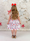 Patriotic Unicorn Milk Silk Flutter Dress - Great Lakes Kids Apparel LLC