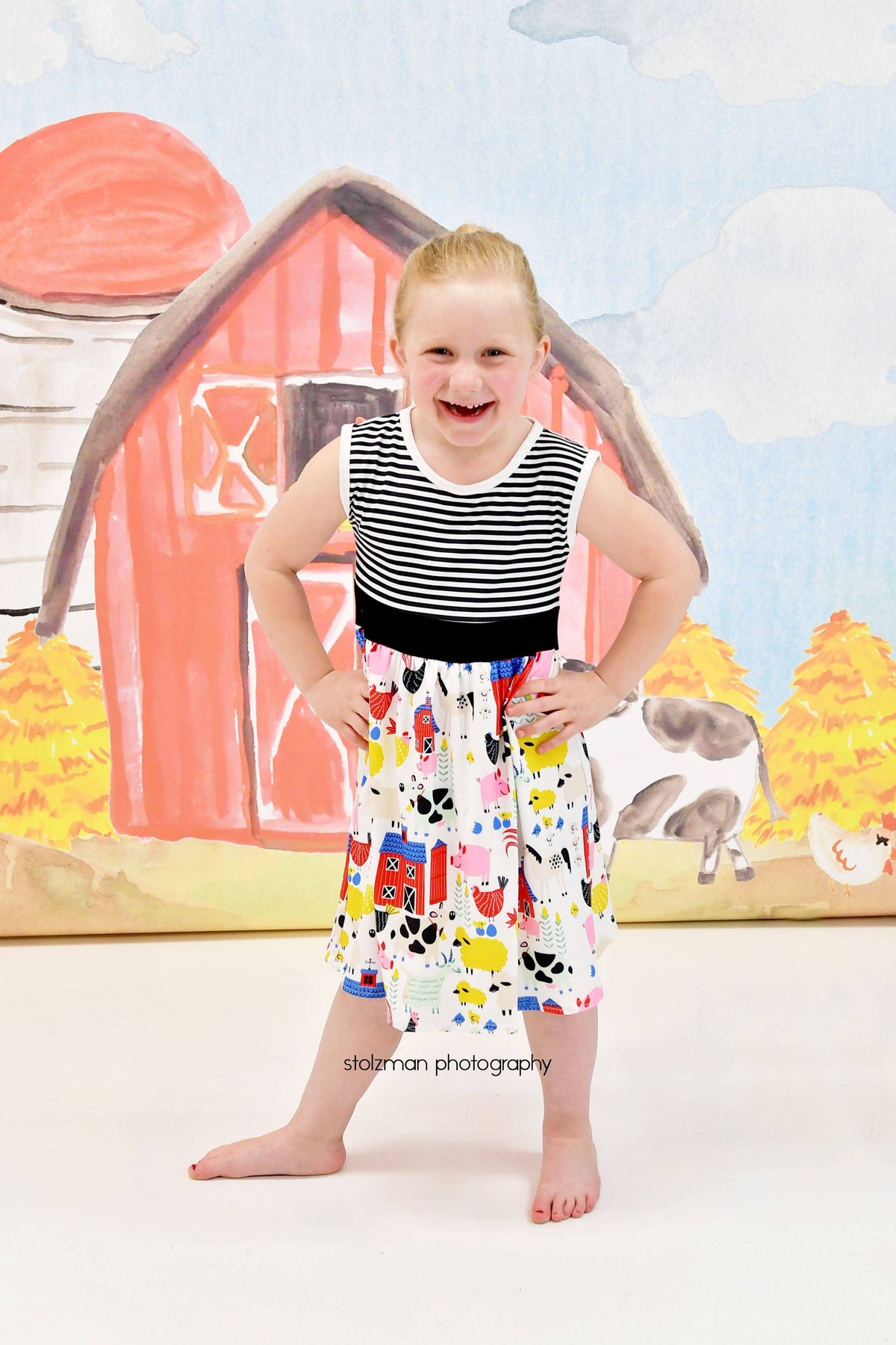 A Day At The Farm Milk Silk Tank Dress - Great Lakes Kids Apparel LLC