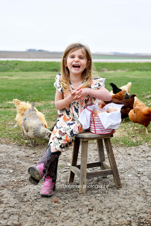 Rustic Chicken Milk Silk Flutter Dress - Great Lakes Kids Apparel LLC