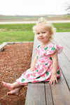 Watermelon Love Long Flutter Milk Silk Dress - Great Lakes Kids Apparel LLC