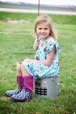 Fishing Flutter Milk Silk Dress - Great Lakes Kids Apparel LLC