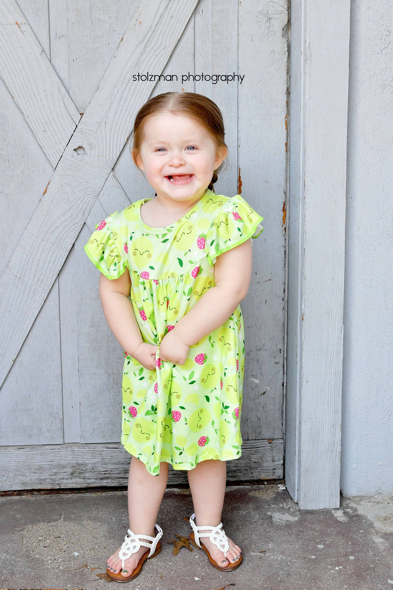 Fruity Lemonade Milk Silk Flutter Dress - Great Lakes Kids Apparel LLC