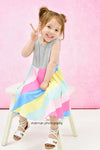 Summer Rainbow Tank Twirl Milk Silk Dress - Great Lakes Kids Apparel LLC
