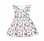 Love The Sea Ruffle McKenzie Milk Silk Dress - Great Lakes Kids Apparel LLC