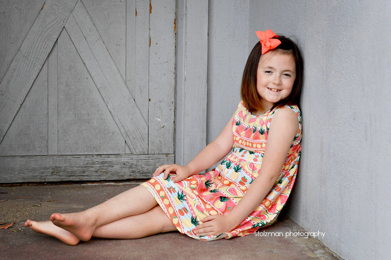 Peach Fruit Milk Silk Tank Dress - Great Lakes Kids Apparel LLC