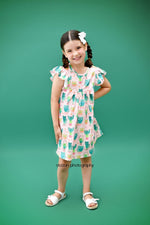 Kitty Cactus Milk Silk Flutter Dress - Great Lakes Kids Apparel LLC