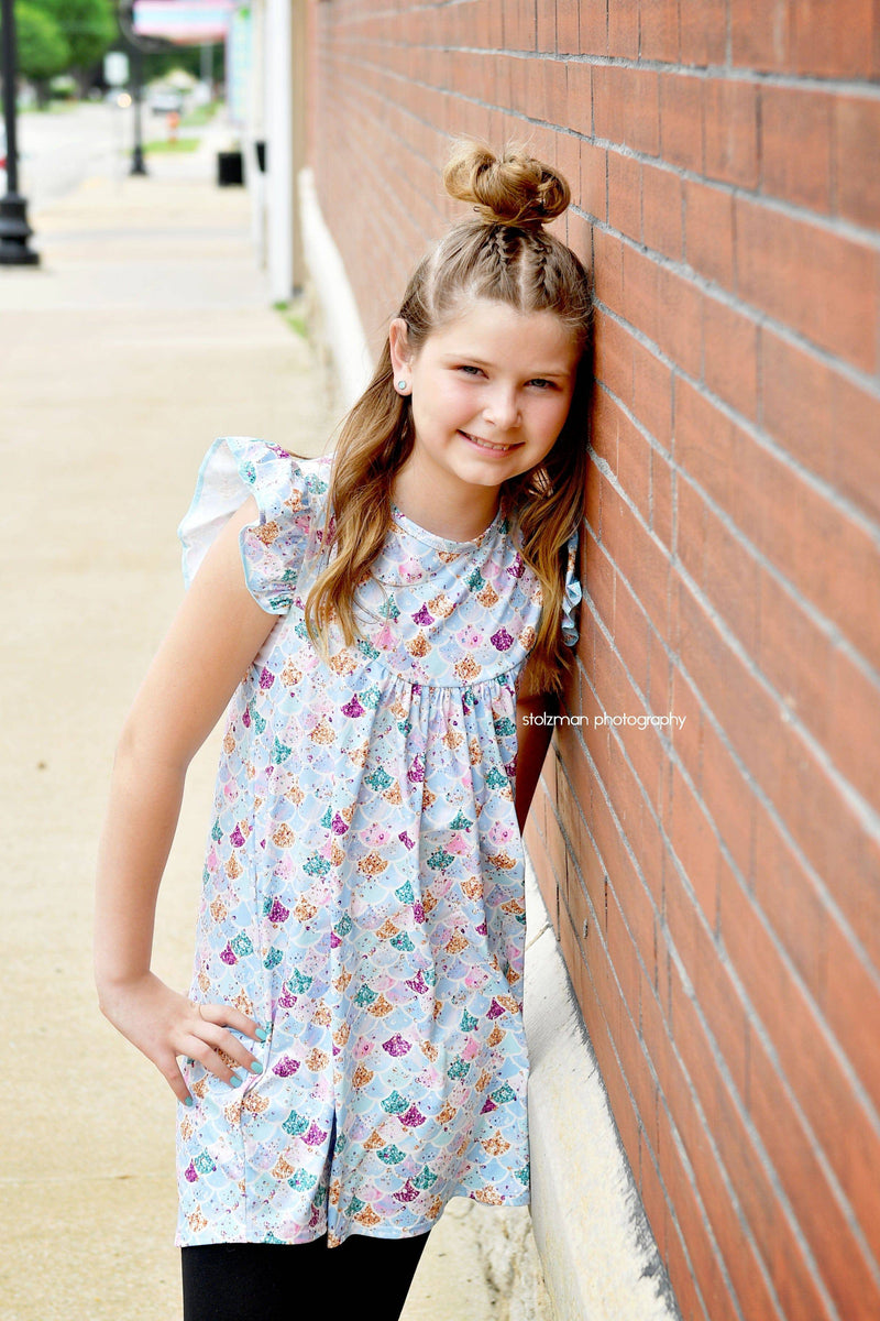 Mermaid Milk Silk Flutter Dress - Great Lakes Kids Apparel LLC