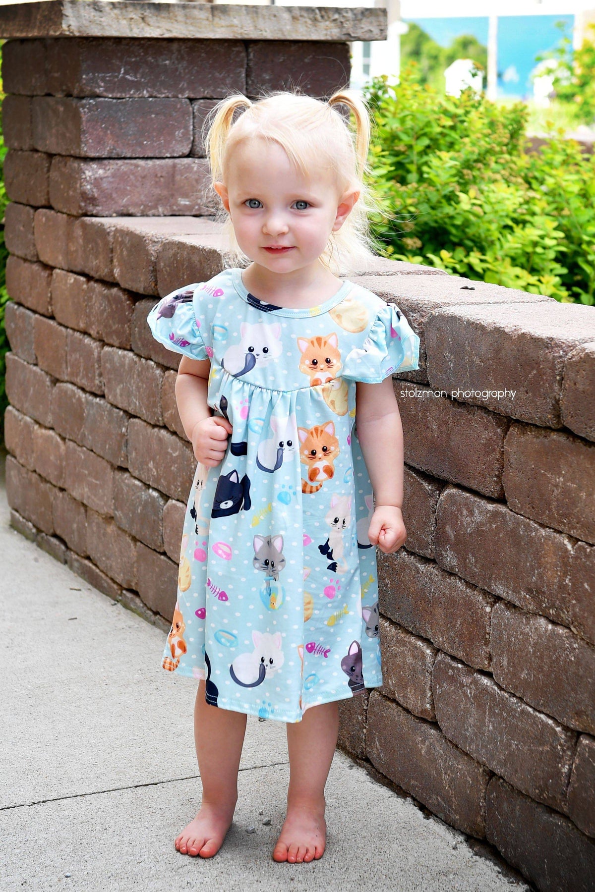 Kitty Milk Silk Flutter Dress - Great Lakes Kids Apparel LLC