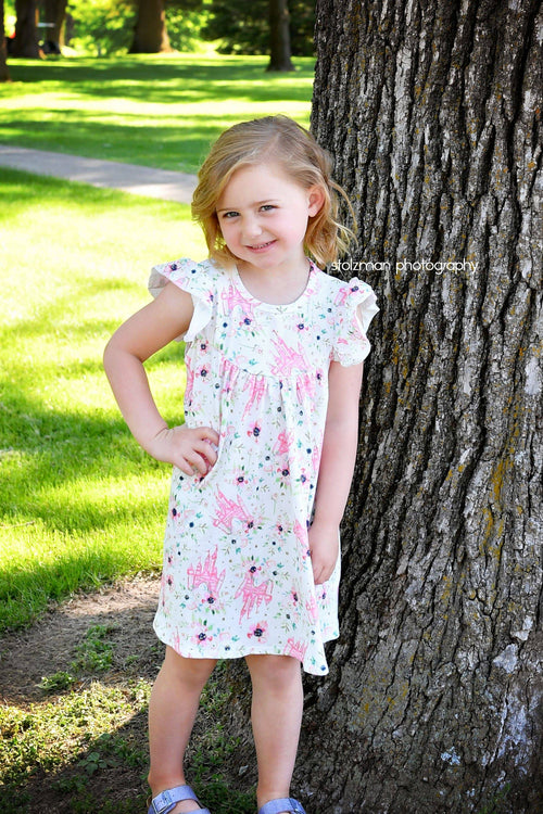 Enchanted Castle Milk Silk Flutter Dress - Great Lakes Kids Apparel LLC