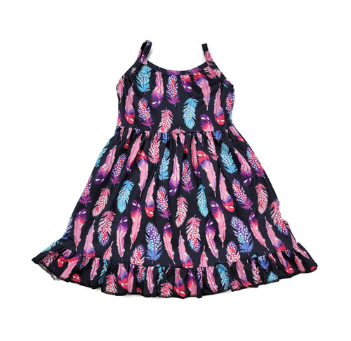 Feather Milk Silk Tank Dress - Great Lakes Kids Apparel LLC