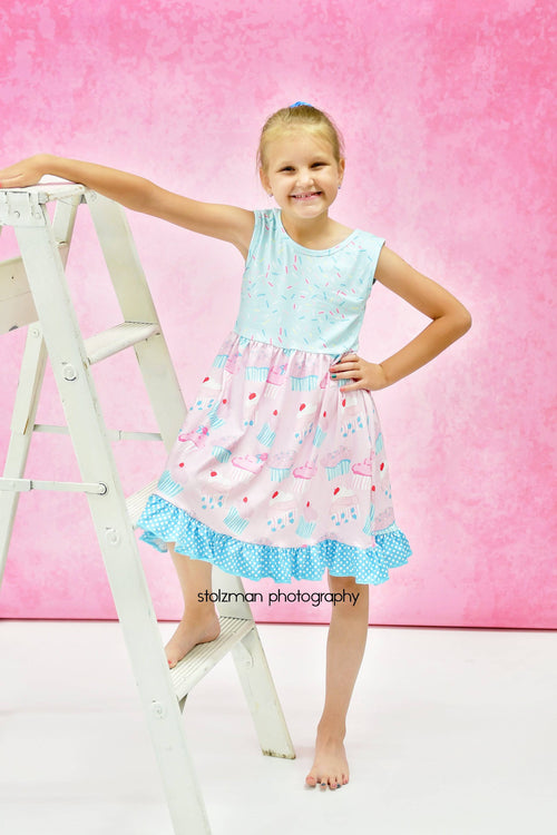 Cupcakes and Sprinkles Milk Silk Tank Dress - Great Lakes Kids Apparel LLC