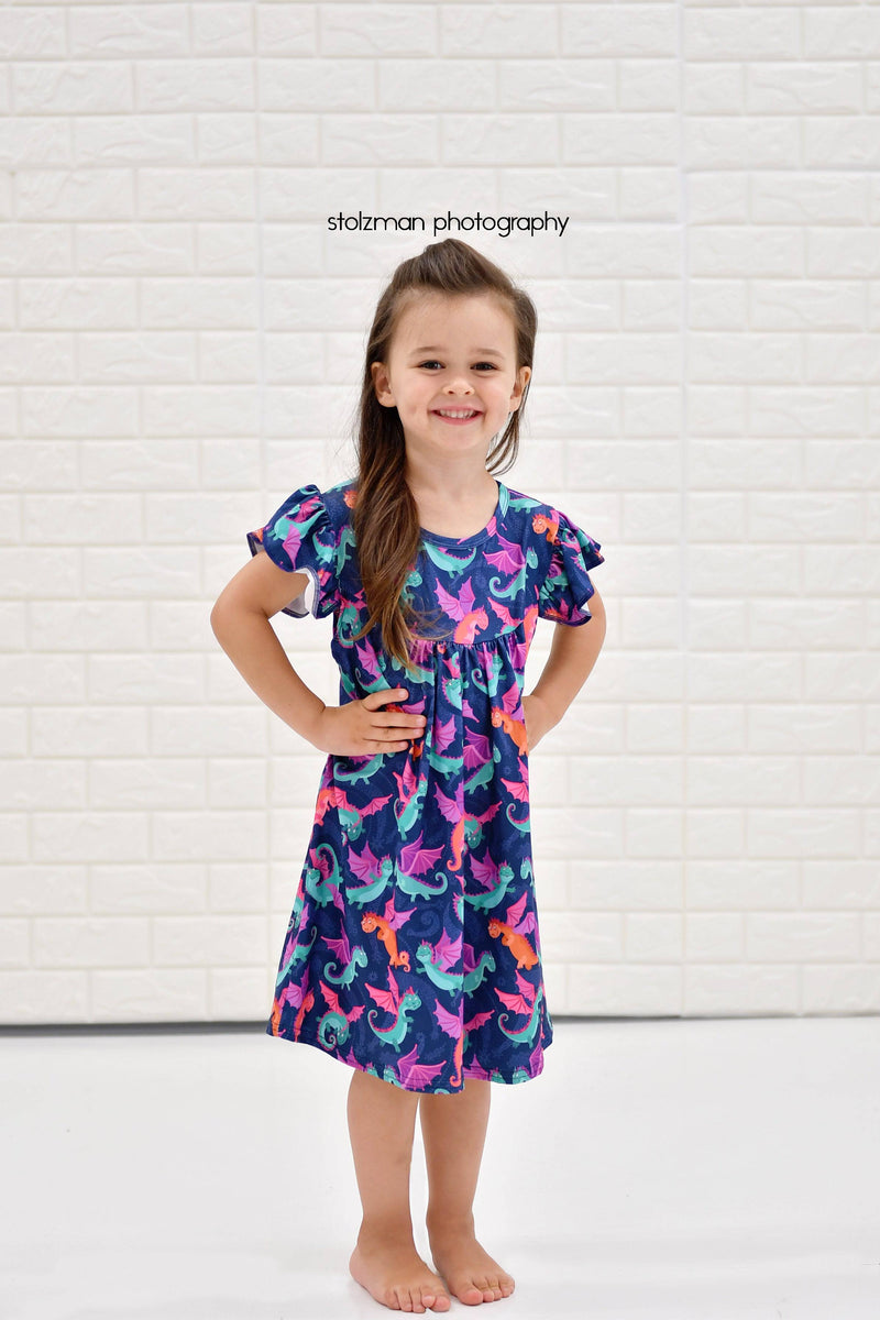 Dragon Milk Silk Flutter Dress - Great Lakes Kids Apparel LLC