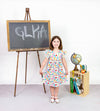 Back to School White Milk Silk Flutter Dress - Great Lakes Kids Apparel LLC