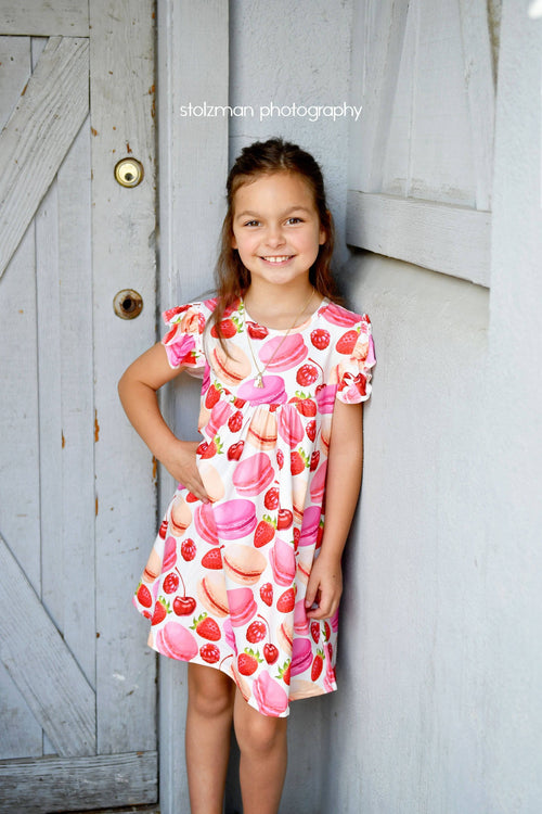 Macaroon Flutter Milk Silk Dress - Great Lakes Kids Apparel LLC