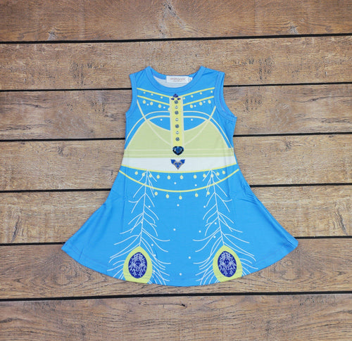 Light Blue Arabian Princess Inspired Dress - Great Lakes Kids Apparel LLC