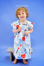 Doctor Inspired Flutter Milk Silk Dress - Great Lakes Kids Apparel LLC