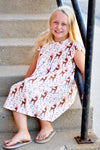 Floral Deer Milk Silk Flutter Dress - Great Lakes Kids Apparel LLC