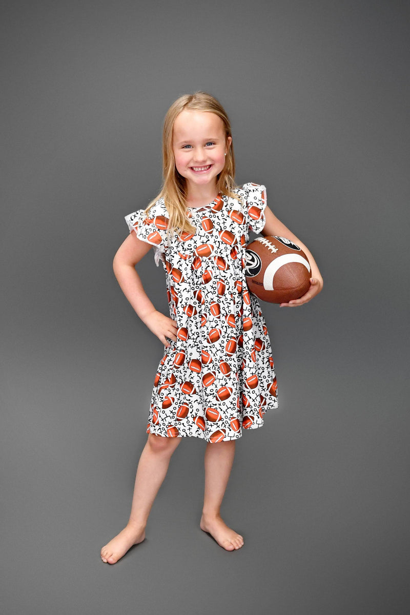 Touchdown Milk Silk Flutter Dress - Great Lakes Kids Apparel LLC