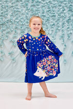 Hedgehog Long Sleeve Milk Silk Dress - Great Lakes Kids Apparel LLC