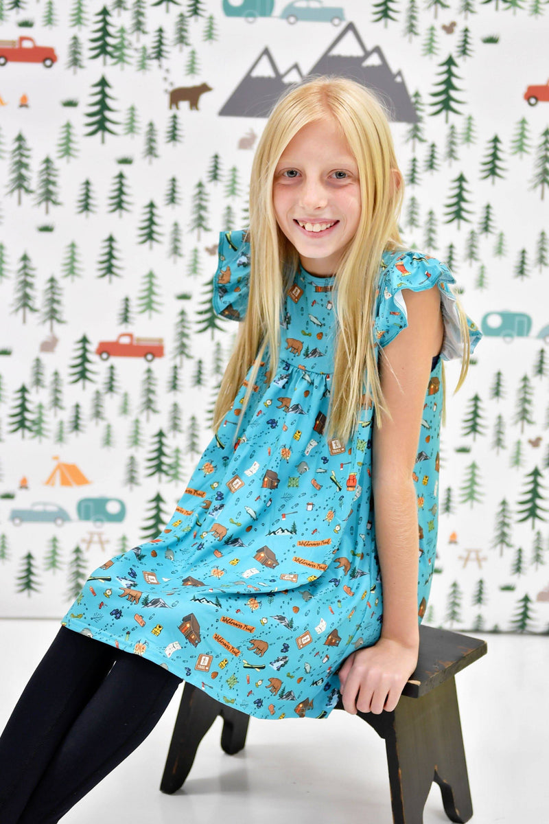 Hiking Milk Silk Flutter Dress - Great Lakes Kids Apparel LLC