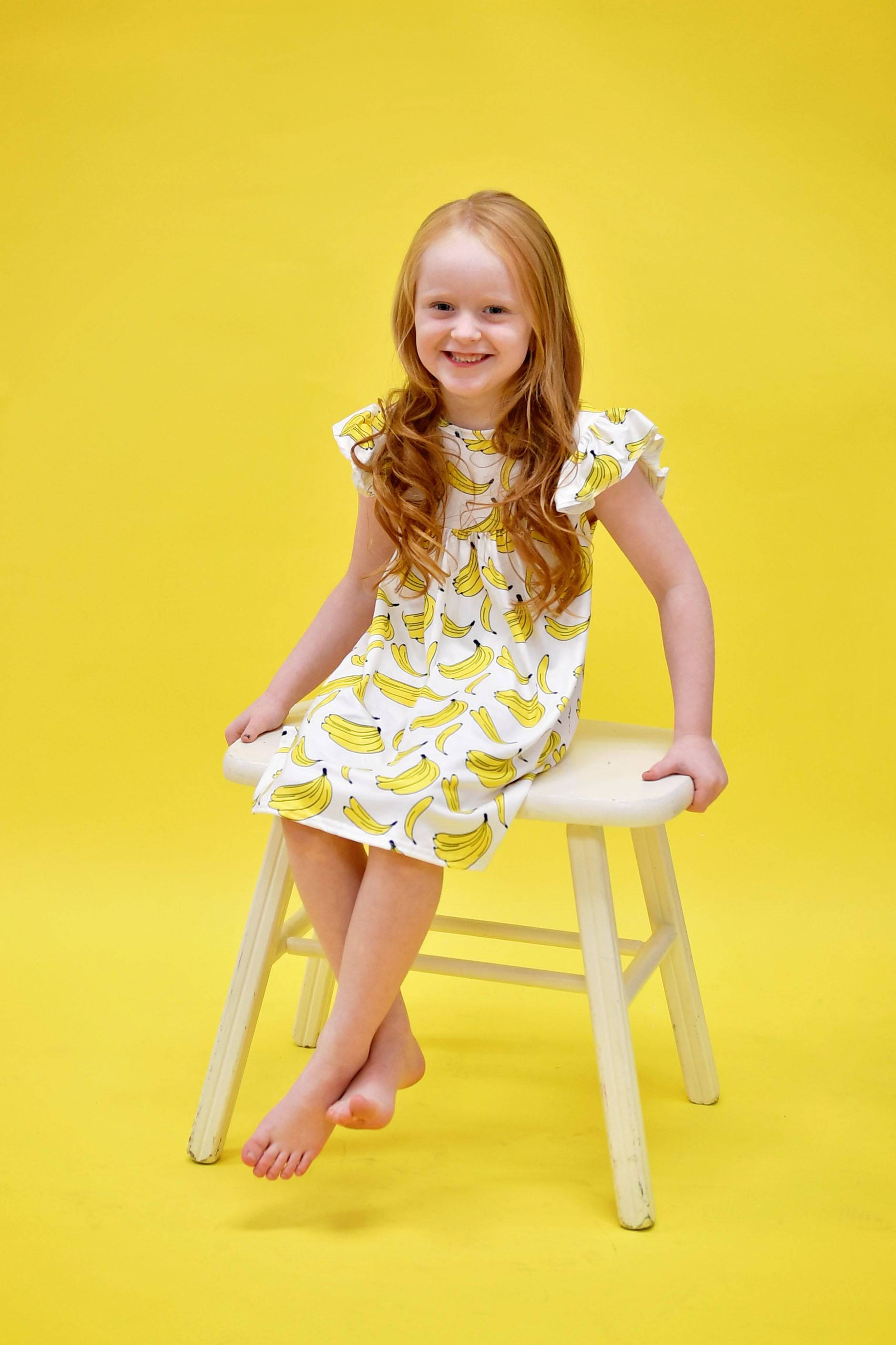 Banana Milk Silk Flutter Dress Banana Milk Silk Flutter Dress