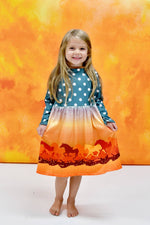 Into The Sunset Long Sleeve Milk Silk Dress - Great Lakes Kids Apparel LLC