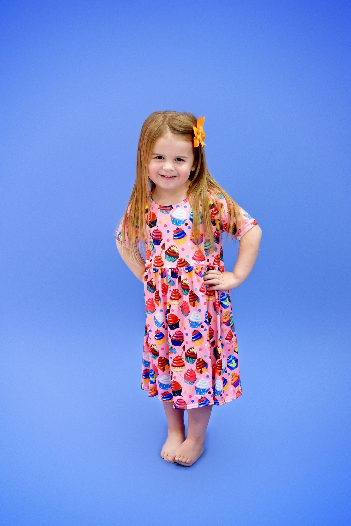 Enchanted Cupcake Olivia Cap Sleeve Milk Silk Dress - Great Lakes Kids Apparel LLC