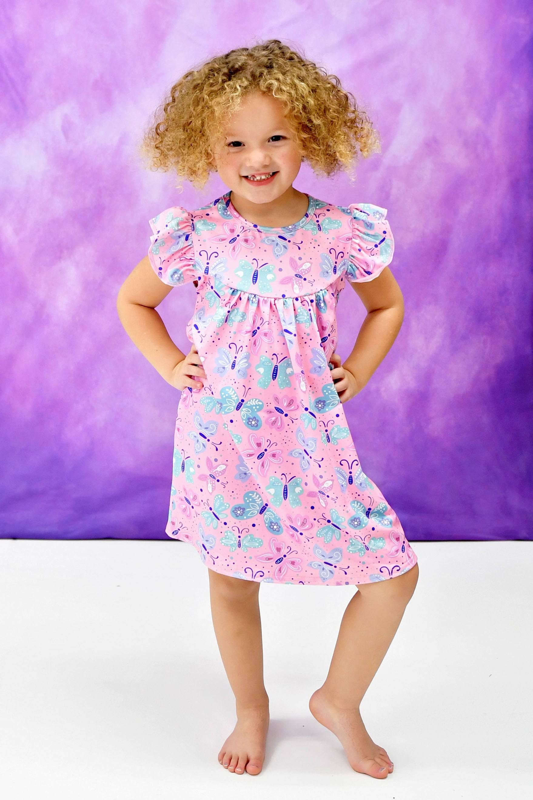 butterfly pastel dress Fairy Wings Dress. Pastel Pinks and Orange. Butterfly Wings on the Back, Party Dress, Flower Girl Dress. Birthday Photoshoot. Fairy Dress