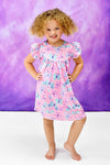 Pink Pastel Butterfly Milk Silk Flutter Dress - Great Lakes Kids Apparel LLC