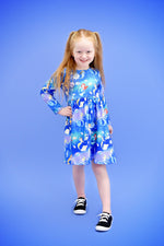 Princess Mermaids Long Sleeve Milk Silk Dress - Great Lakes Kids Apparel LLC