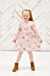 Tea Time Bunny Long Sleeve Milk Silk Dress - Great Lakes Kids Apparel LLC