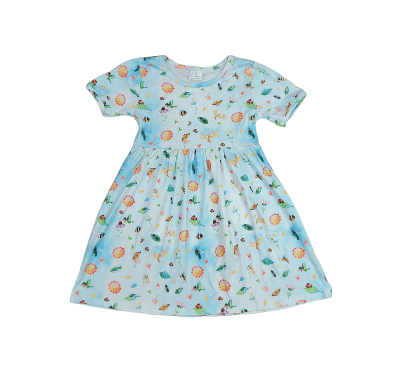 Insect Short Sleeve Milk Silk Dress - Great Lakes Kids Apparel LLC