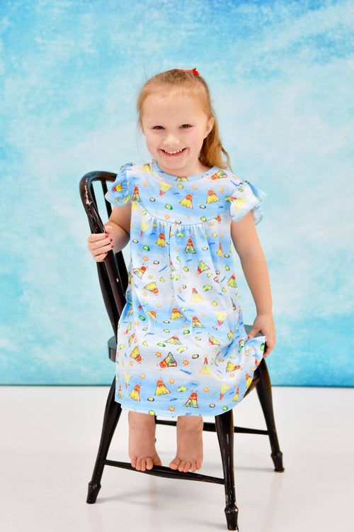 Volcano Milk Silk Flutter Dress - Great Lakes Kids Apparel LLC