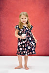 For The Love Of Baseball Milk Silk Flutter Dress - Great Lakes Kids Apparel LLC