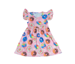 Everything Is Better With Donuts Long Milk Silk Flutter Dress - Great Lakes Kids Apparel LLC