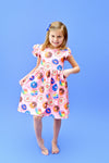 Everything Is Better With Donuts Long Milk Silk Flutter Dress - Great Lakes Kids Apparel LLC