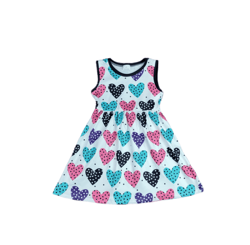 Polka Dot Heart Milk Silk Tank Dress - Great Lakes Kids Apparel LLC