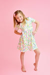 Live Life In Full Bloom Milk Silk Short Sleeve Dress - Great Lakes Kids Apparel LLC