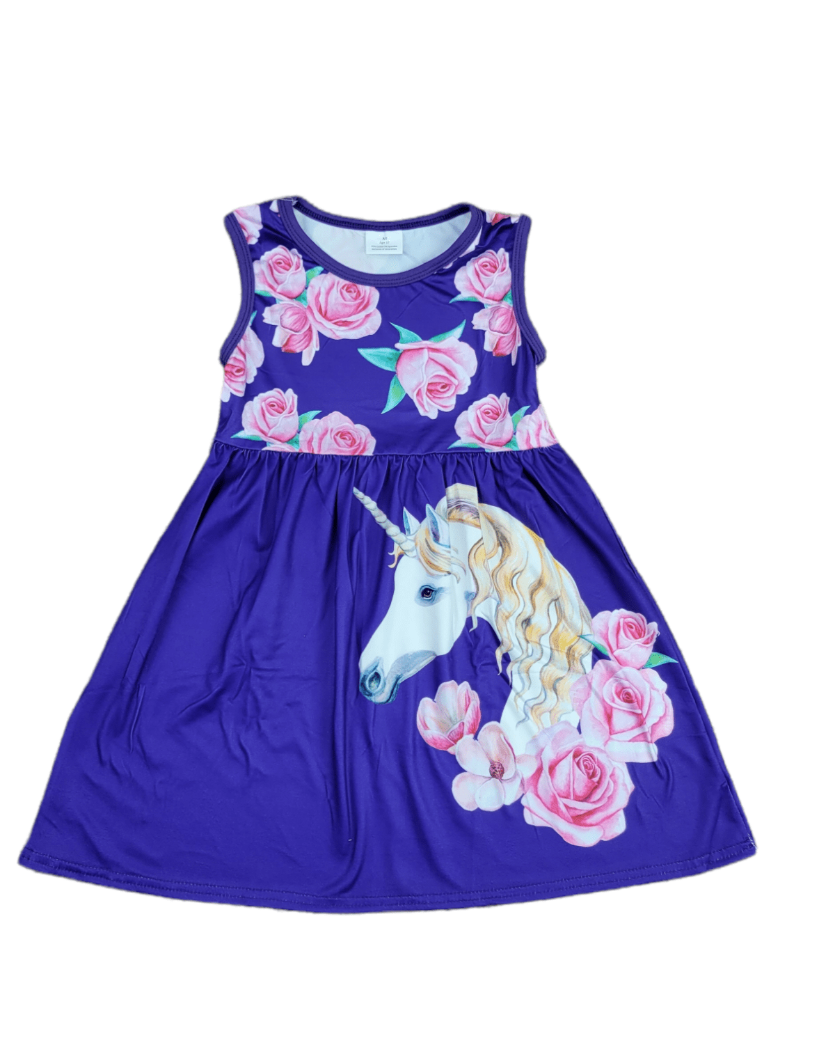 open lace back dress Purple Floral Unicorn Milk Silk Tank Dress 12-18 Month