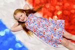 Patriotic Love Short Sleeve Milk Silk Dress - Great Lakes Kids Apparel LLC