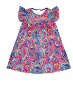 Bright Paisley Milk Silk Flutter Dress - Great Lakes Kids Apparel LLC