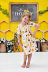 Busy Bee Short Sleeve Milk Silk Dress - Great Lakes Kids Apparel LLC