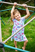 Watercolor Rainbow Olivia Milk Silk Dress - Great Lakes Kids Apparel LLC