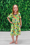 Happy Bugs Short Sleeve Milk Silk Dress - Great Lakes Kids Apparel LLC