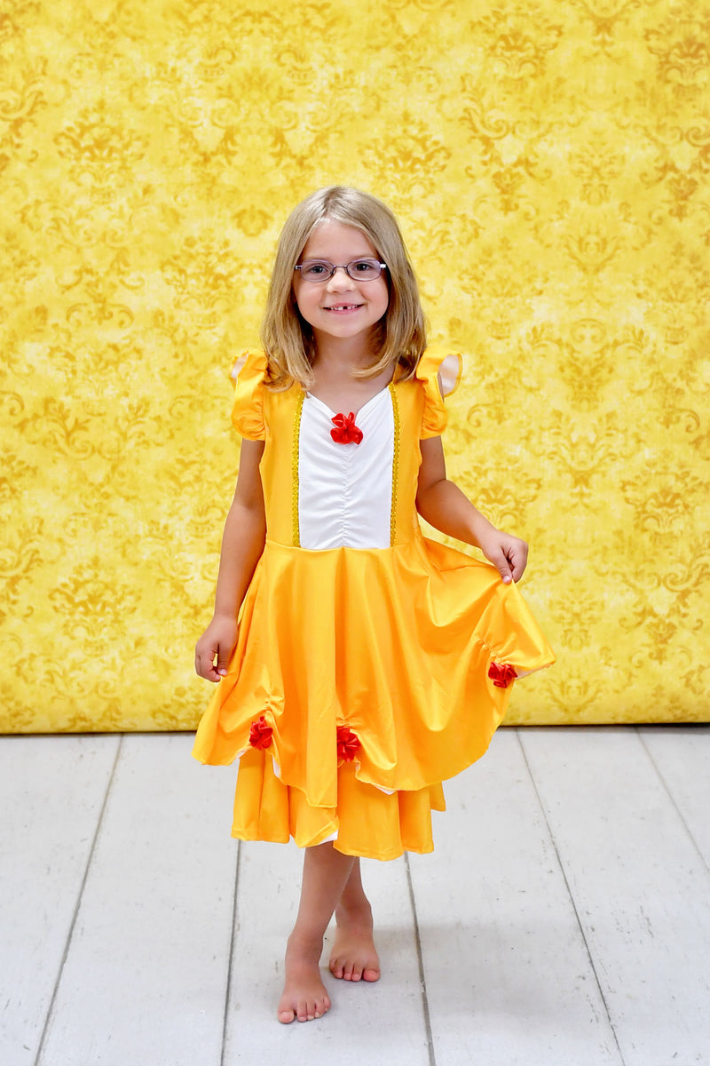 milk silk disney dress Multi-printed Cartoon Pr*ncess dress with collar. DRG51909 JEAN S