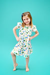 Garden Flutter Milk Silk Dress - Great Lakes Kids Apparel LLC
